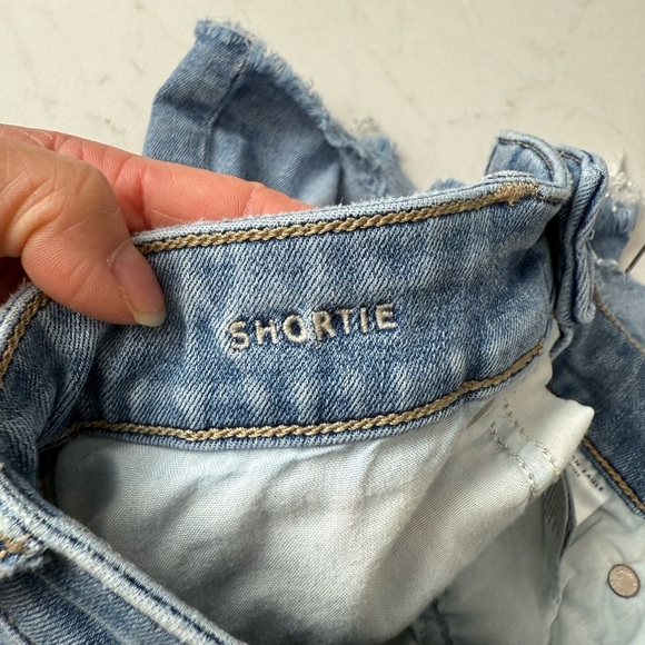 AMERICAN EAGLE Distressed Shortie Shorts; size 4 - Picture 4 of 4